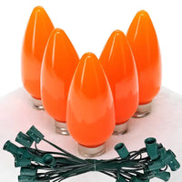 C9 Orange Smooth ProCore® LED Christmas Light Bulb String Light Set, 25 Lights, 25'