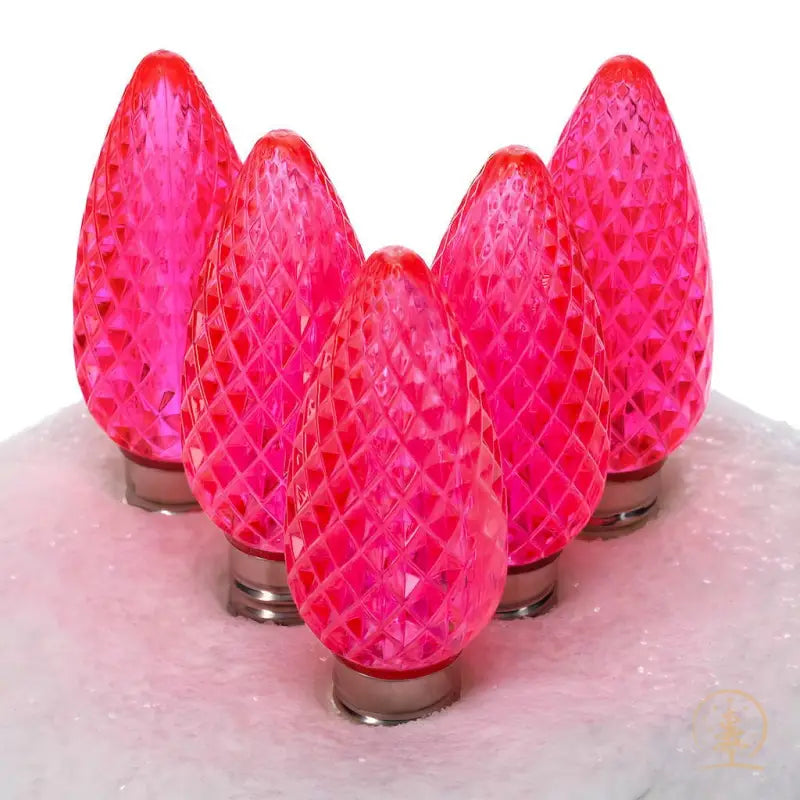 C9 Pink ProCore LED Christmas Light Bulbs Faceted Pack of 25 - Christmas Lights