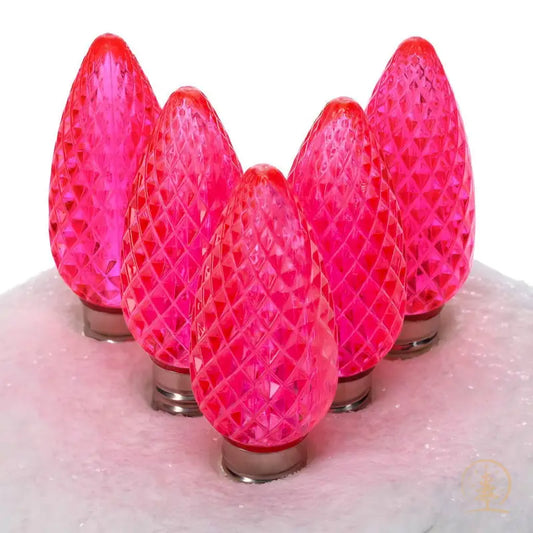 C9 Pink ProCore LED Christmas Light Bulbs Faceted Pack of 25 - Christmas Lights