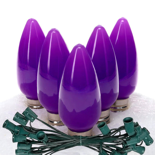 C9 Purple ProCore LED Christmas Light Bulb String Light Set Opaque 25 Lights 25’ - Christmas Lights