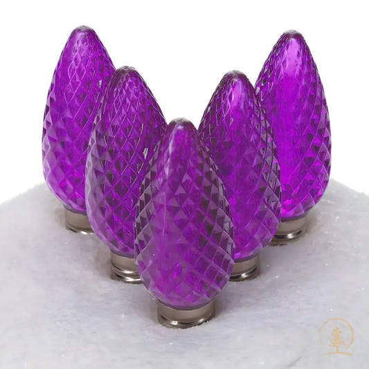 C9 Purple ProCore LED Christmas Light Bulbs Faceted Pack of 25 - Christmas Lights