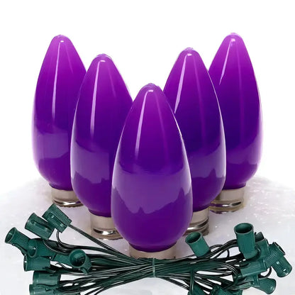 C9 Purple Smooth ProCore LED Christmas Light Bulb String Light Set 25 Lights 25’ Christmas Lights