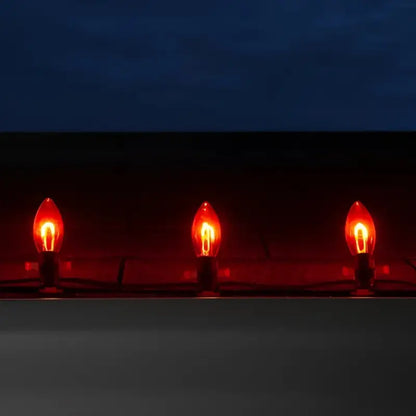 C9 Red Transparent Shatterproof LED Filament Vintage Christmas Light Bulb Pack of 5 - Christmas Lights