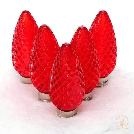 C9 Red ProCore LED Christmas Light Bulbs Faceted Pack of 25 - Christmas Lights