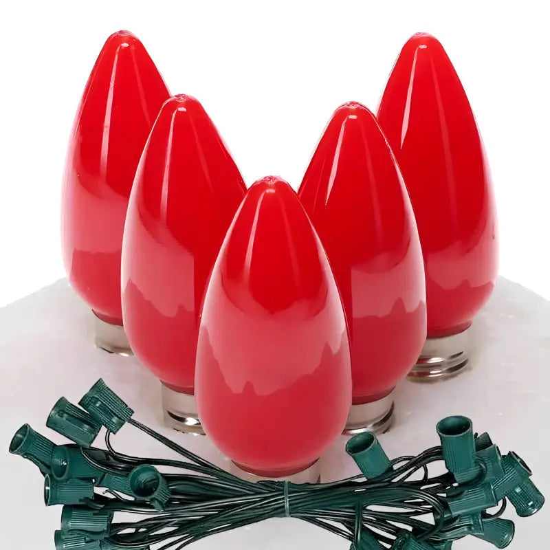 C9 Red Smooth ProCore LED Christmas Light Bulb String Light Set 25 Lights 25’ Christmas Lights