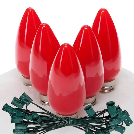 C9 Red Smooth ProCore LED Christmas Light Bulb String Light Set 25 Lights 25’ Christmas Lights