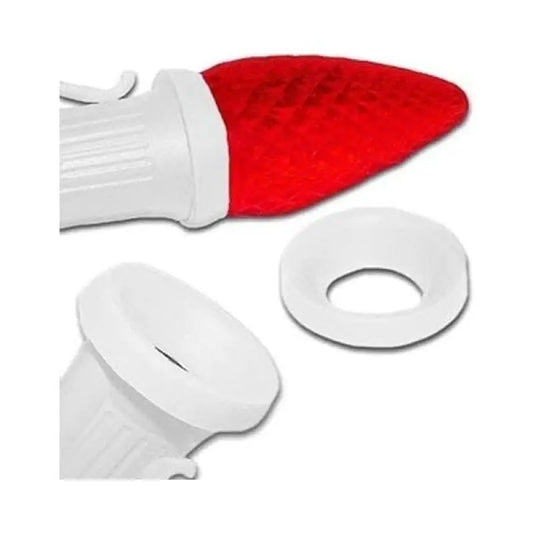 C9 Socket Seal E17 Base Rubber O-Ring Pack of 100 White - Christmas Light Installation Accessories