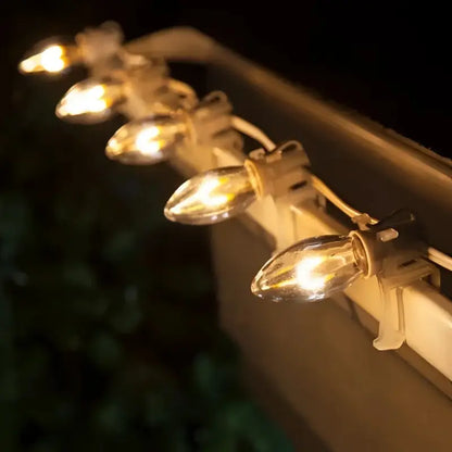 C9 Warm White Transparent Shatterproof LED Filament Vintage Christmas Light Bulb Pack of 5 - Christmas Lights