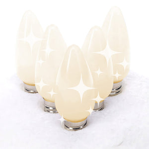 C9 Warm White  LED Christmas Light Bulbs, Opaque, Pack of 25, TWINKLE Christmas Lights Guanyi