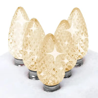 C9 Warm White Twinkle Faceted ProCore® LED Christmas Light Bulbs