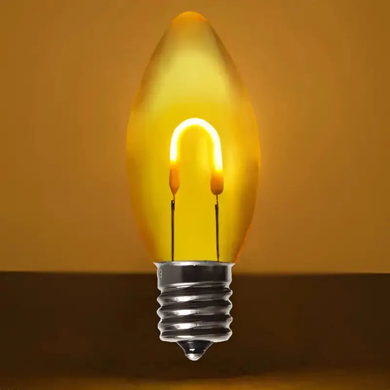 C9 Yellow/Gold Transparent Shatterproof LED Filament Vintage Christmas Light Bulb Pack of 5 - Christmas Lights
