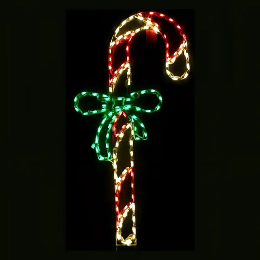 Candy Cane with Bow Wireframes Displays and Yard Art