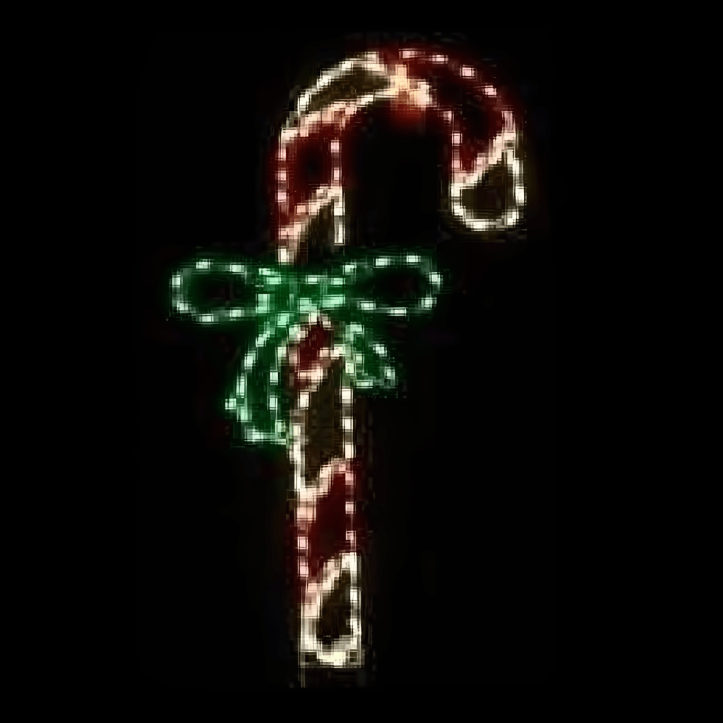 Candy Cane with Bow - The Christmas Light Emporium