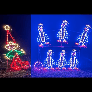 Christmas Elf Bowling Penguins - Animated Wireframes, Displays and Yard Art Lori's Lighted D'Lites
