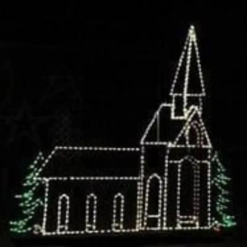 Church with Trees - Wireframes Displays and Yard Art