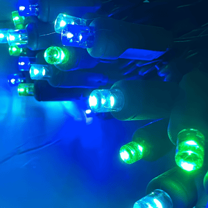 ColorSplash Bahamas, 5mm Multicolor LED Christmas Lights, 50 Bulbs, 6" Spacing - The Christmas Light Emporium