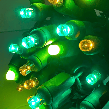 ColorSplash Shamrock, 5mm Multicolor LED Christmas Lights, 50 Bulbs, 6" Spacing Christmas Lights Guanyi
