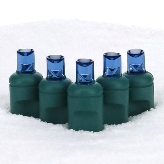 Commercial Co-Axial 5mm Blue LED Christmas Lights 25 Bulbs 4’’ Spacing - Christmas Lights