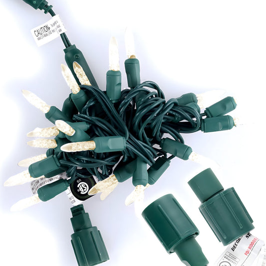 Commercial Co-Axial M5 Warm White LED Christmas Lights 25 Bulbs 4’’ Spacing - Christmas Lights