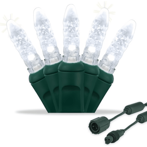 Commercial M5 Cool White TWINKLE LED Christmas Lights, 25 Bulbs, 4" Spacing Christmas Lights Wintergreen Corporation