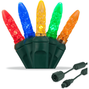 Commercial M5 Multicolor LED Christmas Lights, 25 Bulbs, 4" Spacing Christmas Lights Wintergreen Corporation