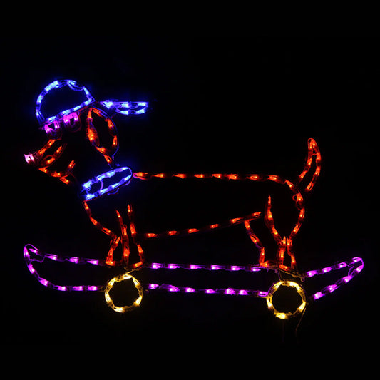 Cool Dog on Skateboard - Wireframes Displays and Yard Art