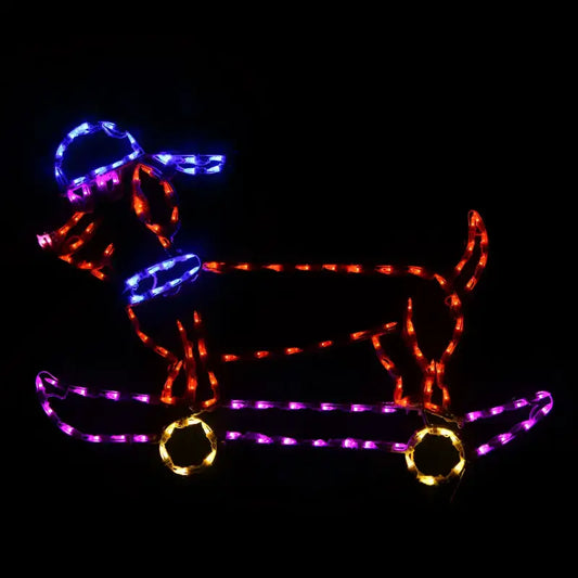 Cool Dog on Skateboard Wireframes Displays and Yard Art