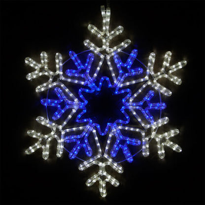 28" LED 48 Point Star Center Snowflake, Blue and Cool White