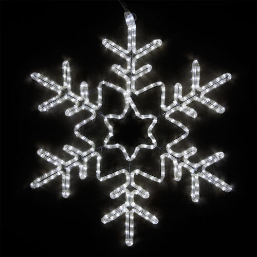 28" Star Center Snowflake, Cool White