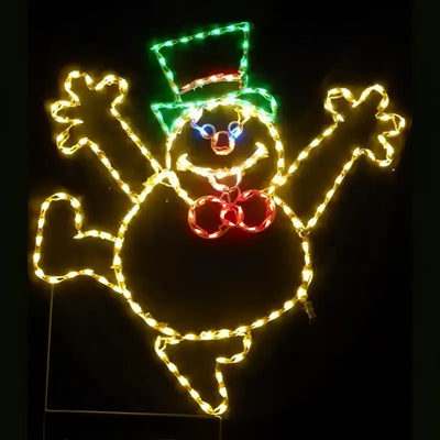 Snowmen lighted wireframe display