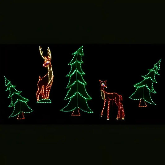 Deer in Woods Wireframes Displays and Yard Art