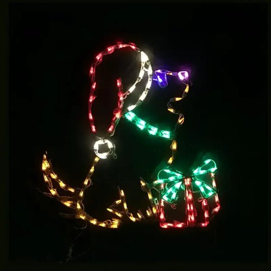 Dog with Package Animated Wireframes Displays and Yard Art