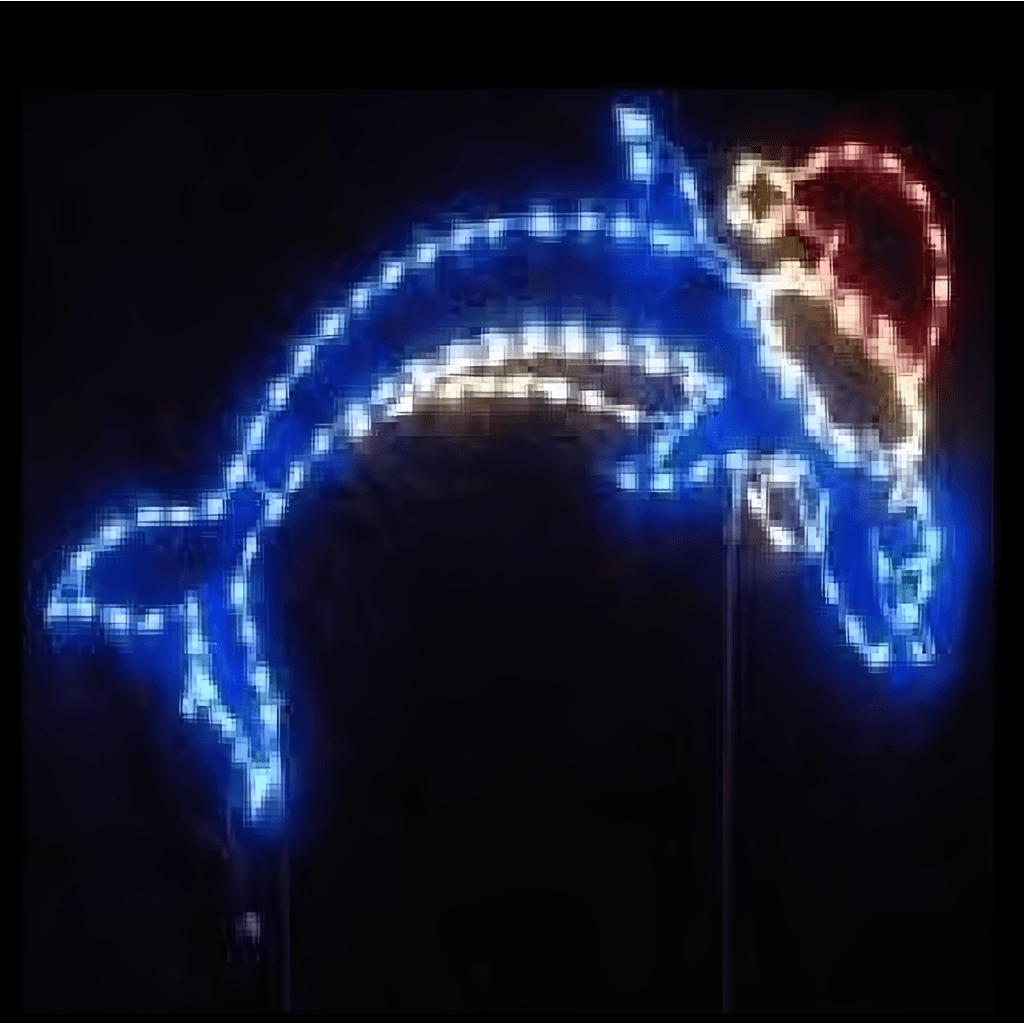 Dolphin with Santa Hat Outline - The Christmas Light Emporium