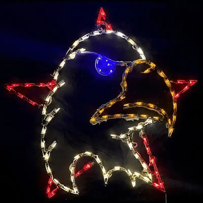 Patriotic lighted wireframe display
