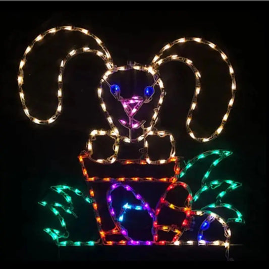 Easter Bunny in Pot Wireframes Displays and Yard Art