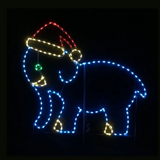 Elephant with Santa Hat - Wireframes Displays and Yard Art
