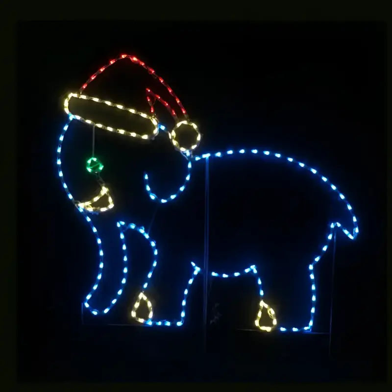 Elephant with Santa Hat Wireframes Displays and Yard Art
