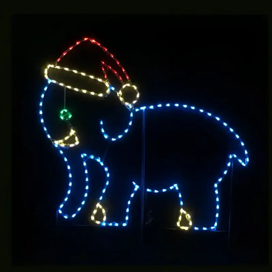 Elephant with Santa Hat Wireframes Displays and Yard Art