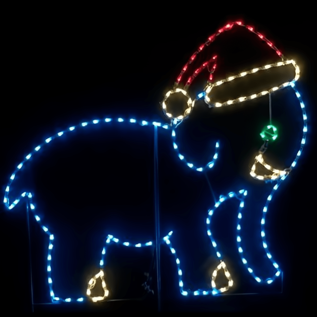 Elephant with Santa Hat - The Christmas Light Emporium