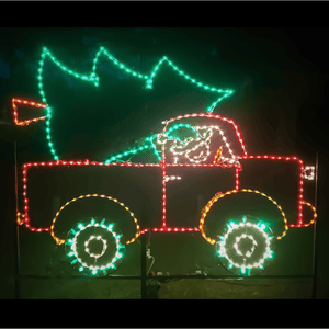 Elf In Truck With Christmas Tree Wireframes, Displays and Yard Art Lori's Lighted D'Lites