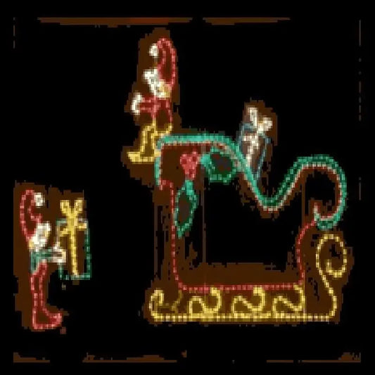 Elves Loading Sleigh Animated - Wireframes Displays and Yard Art