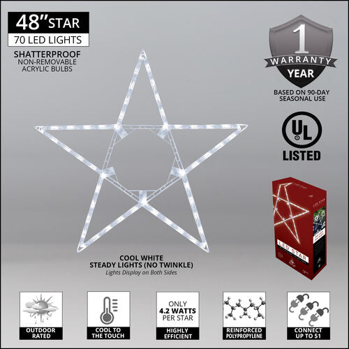 48" Cool White LED Folding Star