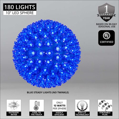 10" Blue 5mm LED Starlight Sphere