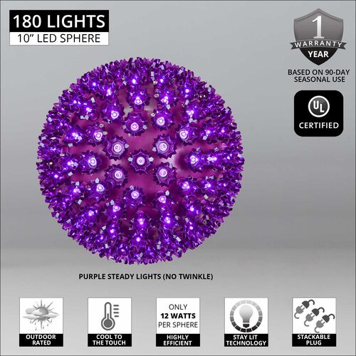 10" Purple 5mm LED Starlight Sphere