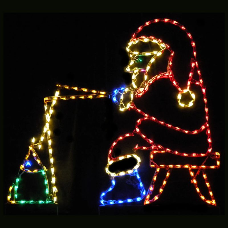 Fishing Santa Animated - Wireframes Displays and Yard Art