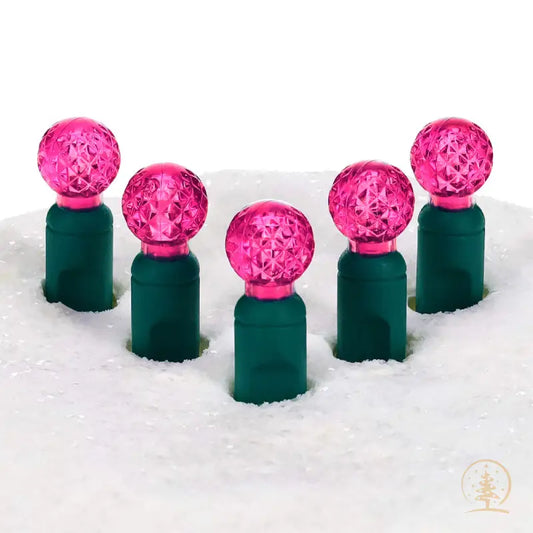 G12 Pink LED Christmas Lights 70 Bulbs 4’’ Spacing - Christmas Lights