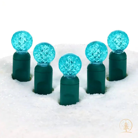 G12 Teal LED Christmas Lights 70 Bulbs 4’’ Spacing - Christmas Lights