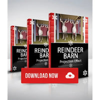 Garage Door Reindeer Barn, Projection Effect, Digital Download