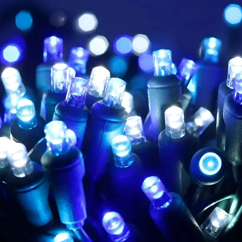ColorSplash Arctic 5mm LED Christmas lights — Teal, blue and cool white
