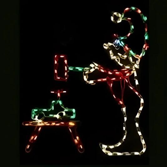 Hammering Elf with Toy Animated Wireframes Displays and Yard Art